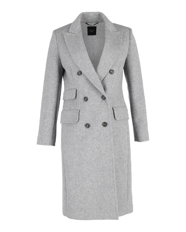 Women's Evening Clothing Weekend Max Mara Double-Breasted Coat in Grey Wool