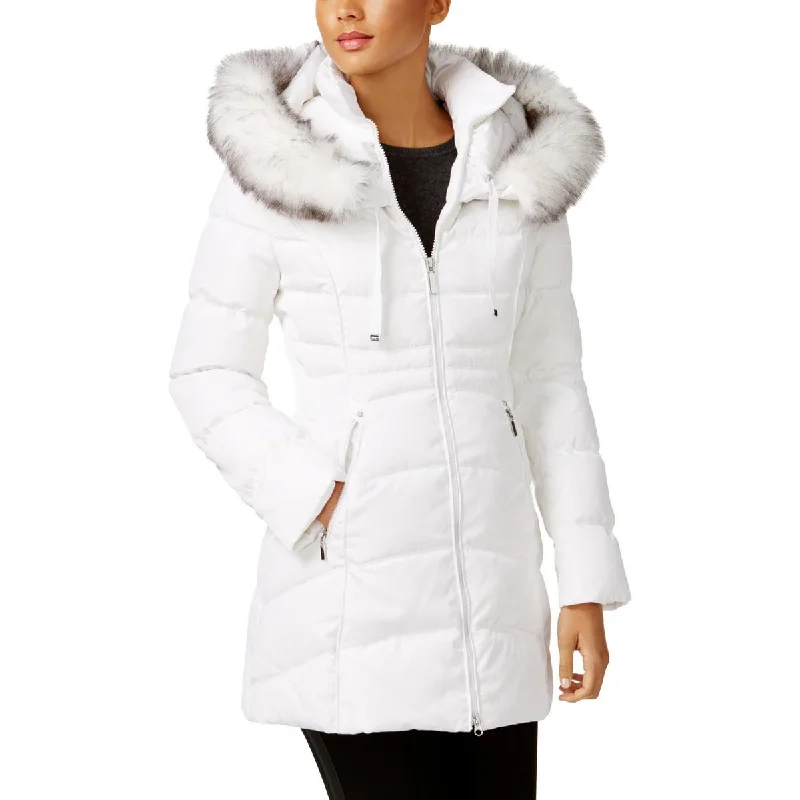 Women's Transitional Garments Womens Faux Fur Hooded Puffer Coat