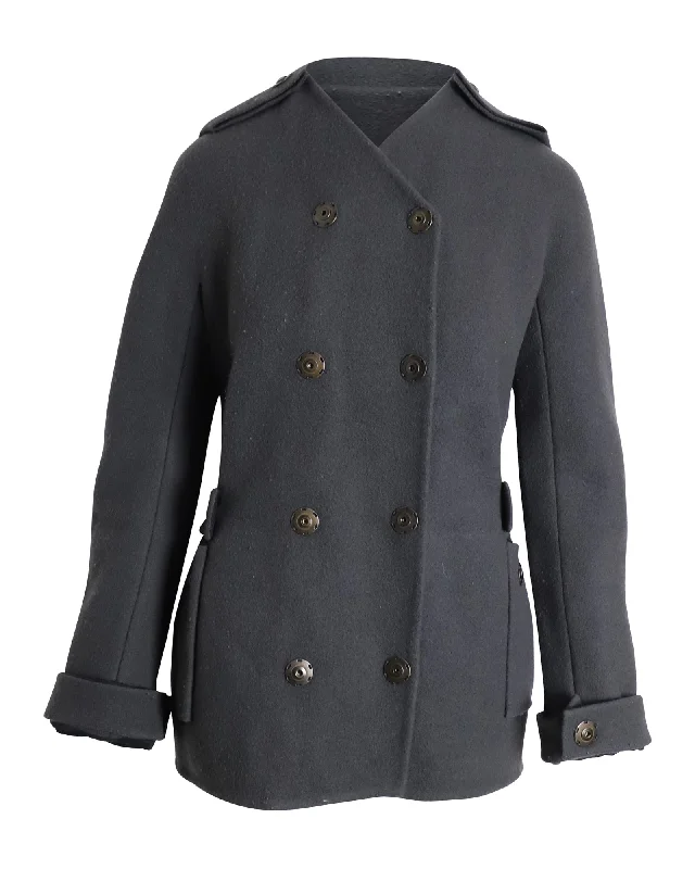 Chic Clothing For Women Lanvin Double-Breasted Coat in Grey Wool