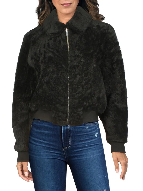 Women's Party Clothes Dolman Womens Leather Shearling Bomber Jacket