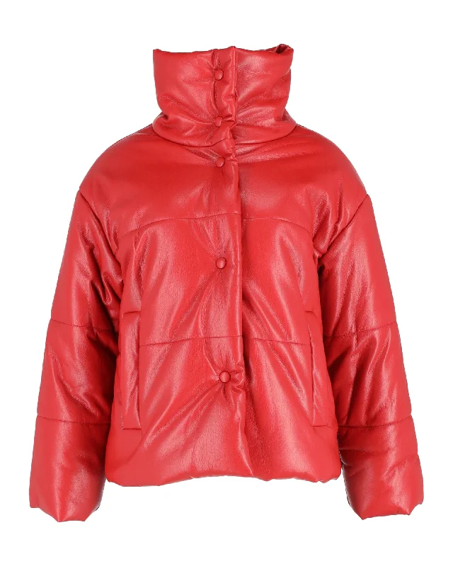 Limited-Stock Sale – Stylish Outfits At Lower Prices Nanushka Hide Puffer Jacket in Red Okobor Synthetic Leather