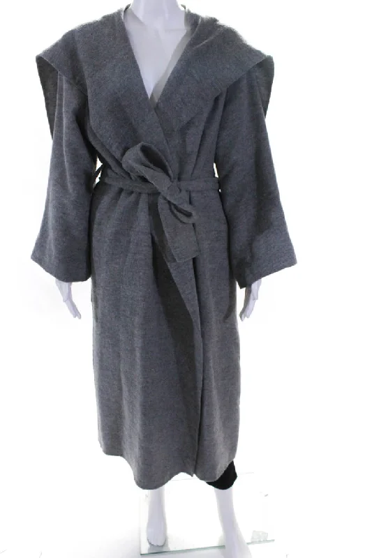 Women's Activewear Outfit The Row Womens Wool Cashmere Toba Wrap Coat Jacket Gray