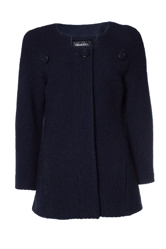 Trendy Clothing, Unbeatable Disco navy blue wool mod coat