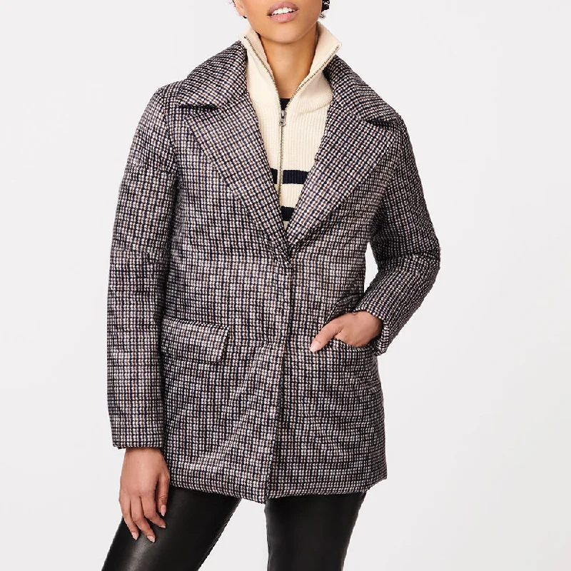 Dress In Style With Our Special Clothing Promotions Manhattan Mini Plaid Blazer Puffer Jacket