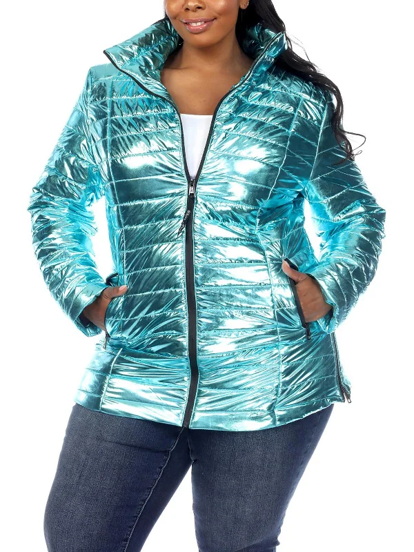 Sustainable Fashion Clothing For Women Plus Womens Metallic Warm Puffer Jacket