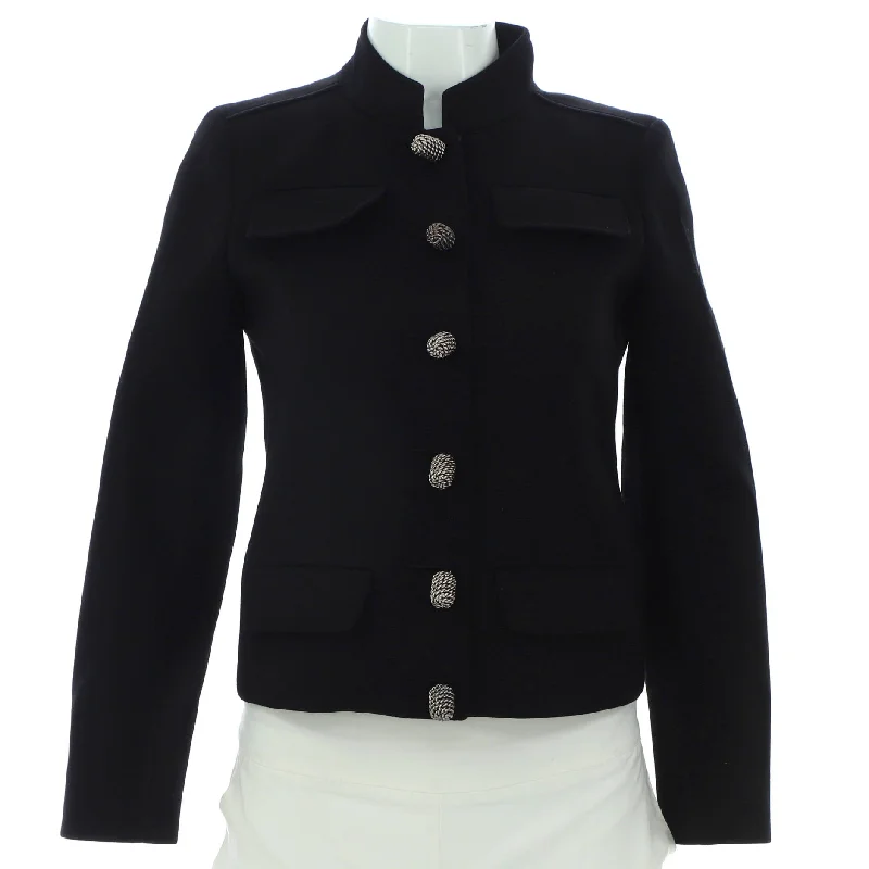 Casual Apparel For Women Women's Four Pocket Jacket Wool Blend with Metal Detail