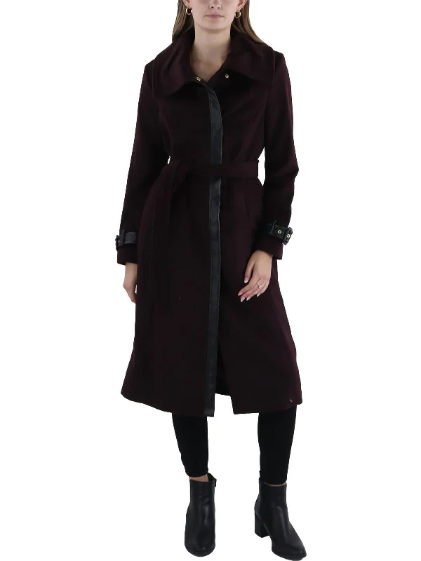 Women's Outerwear Garments Womens Wool Blend Mixed Media Wool Coat