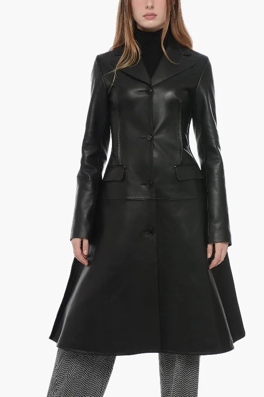 Trendy Athleisure Clothing For Women J.W.Anderson Leather Trench Coat with Stitch Detailing