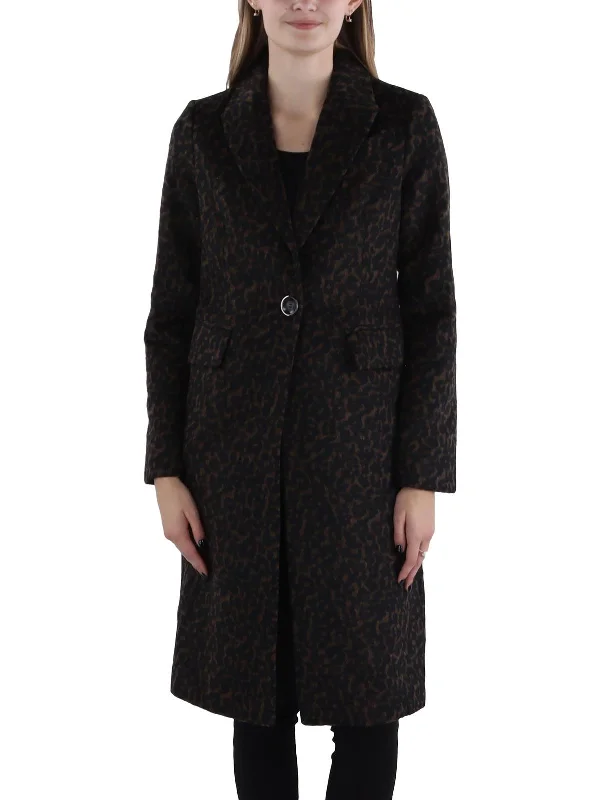 Fashion-Forward Women's Clothing Womens Wool Blend Cold Weather Overcoat