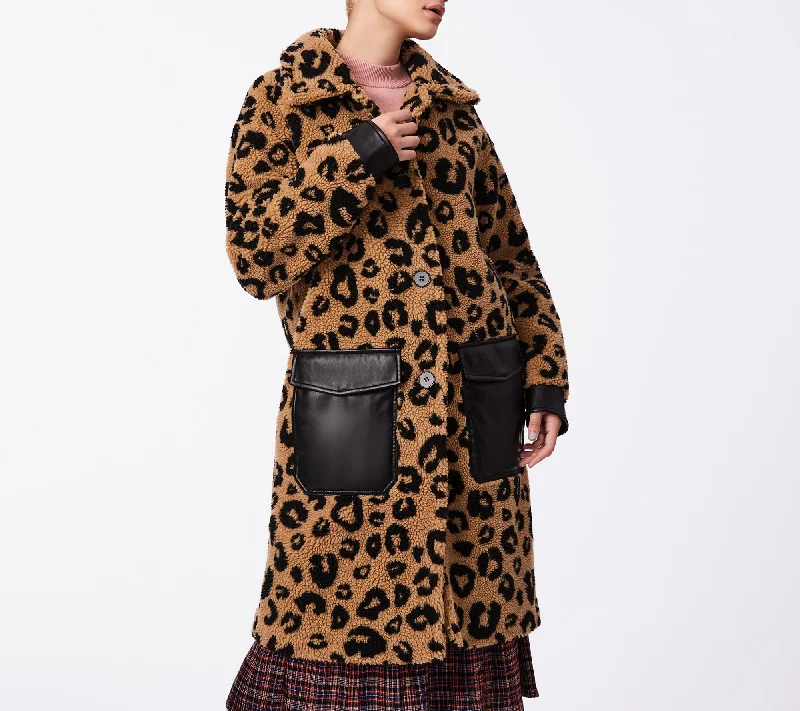 Women's Romantic Outfit Leopard Sherpa Coat