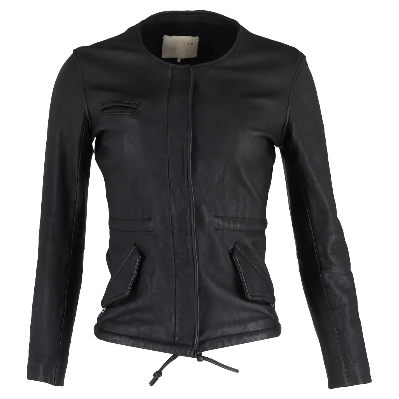 Women's Travel Outfit Set Iro Biker Jacket in Black Leather