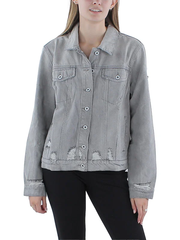 Women's Cozy Clothes Reagan Womens Relaxed Distressed Denim Jacket