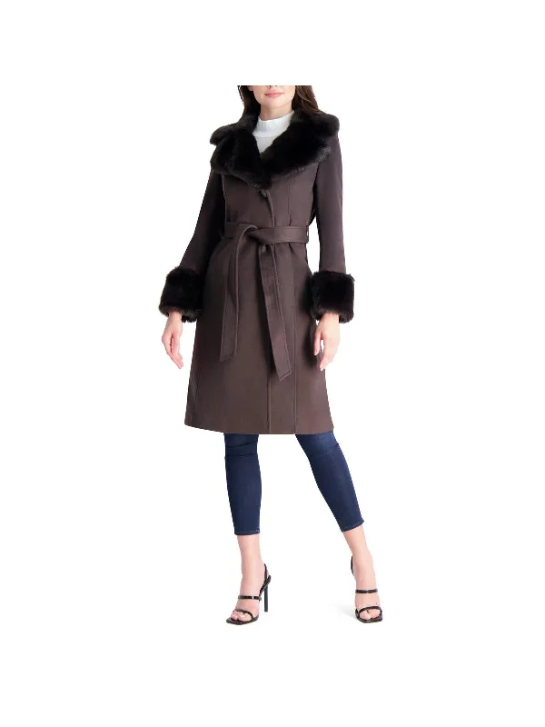 Women's Clothing Outfit Set Womens Faux Fur Slimming Wool Coat