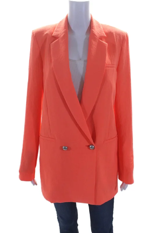 Women's Professional Apparel Pinko Womens Double Breasted Goldie Blazer Jacket Neon Orange