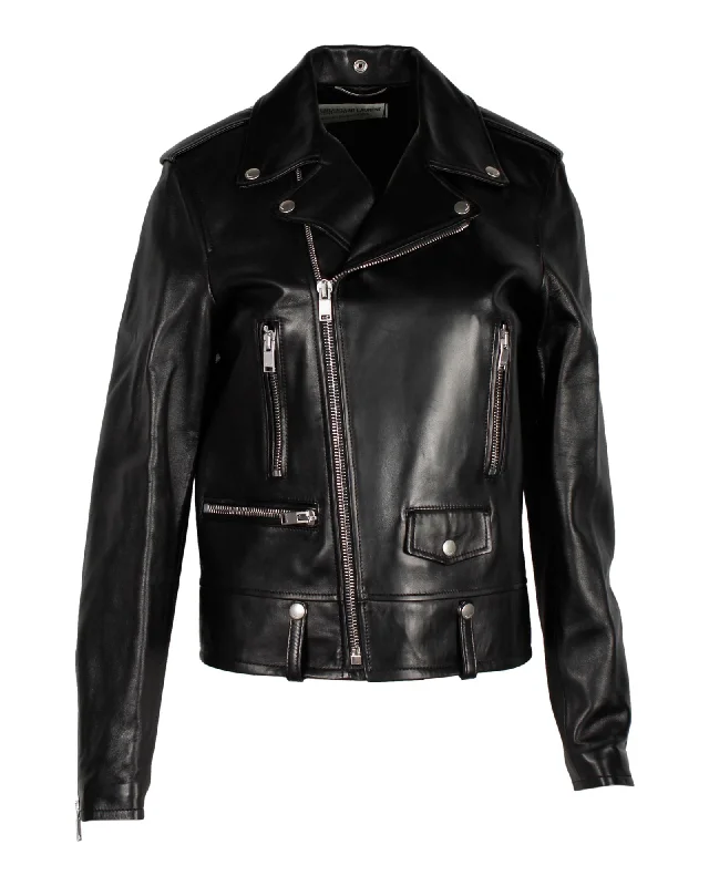 Women's Outerwear Apparel Saint Laurent Biker Jacket in Black Leather