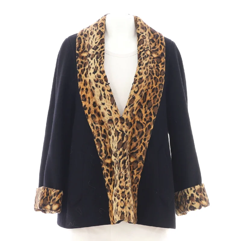 Must-Have Clothing Styles Now At Incredible Discounts Women's Leopard Panels Coat Wool Blend