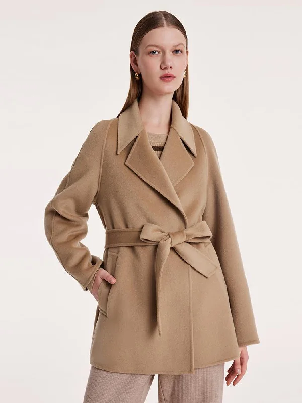 Everyday Fashion Mulberry Silk Wool Double-Faced Coat