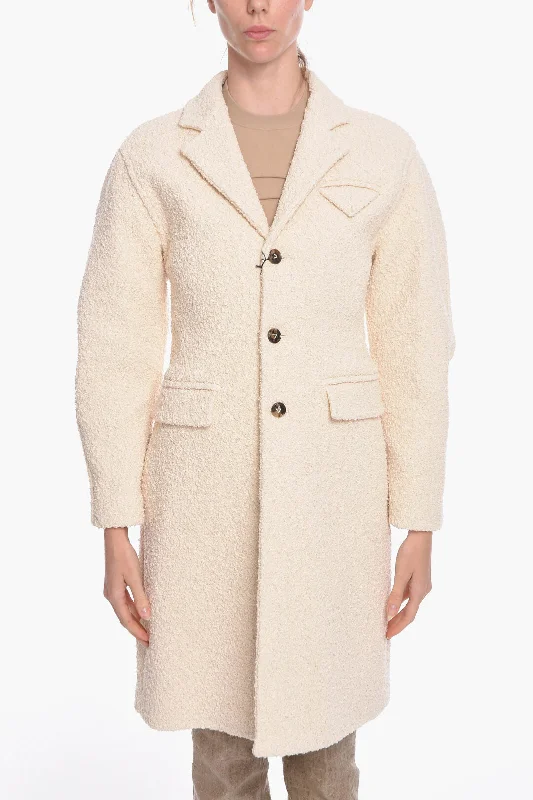 Stylish Women's Garments Bottega Veneta Stretch Cotton-bouclé Single-breasted Coat