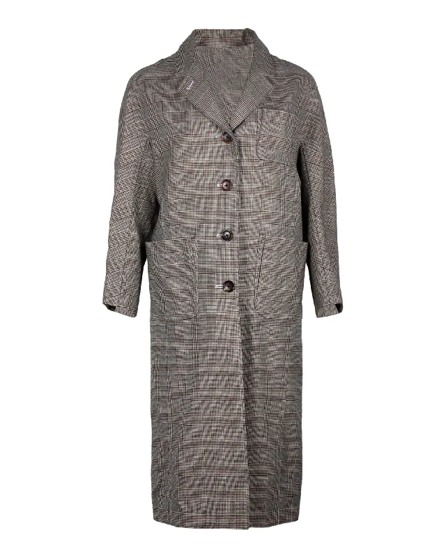 Women's Clothes For The Office Thom Browne Checked Coat in Black and White Wool