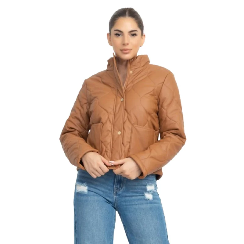 Formal Garments For Women Mock Neck Quilted Jacket