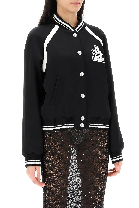 Fashion Clearance Sale – Grab The Best Deals Today Alessandra Rich Satin Bomber Jacket With Logo Patch