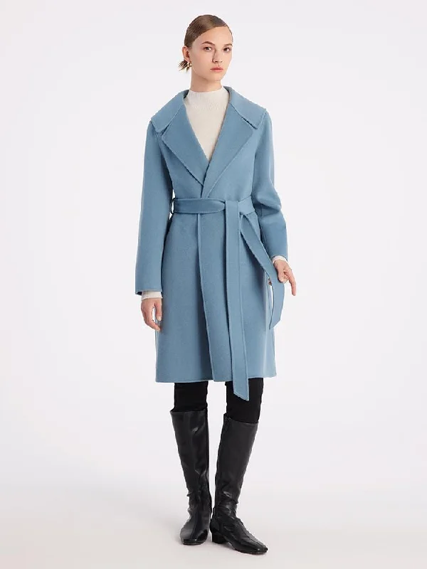 Modern Women's Outfit Pure Double-Faced Wool Lapel Women Coat