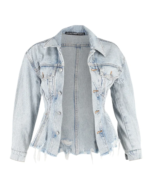 Charming Women's Garments Alexander Wang Sculpted Denim Jacket in Light Blue Cotton