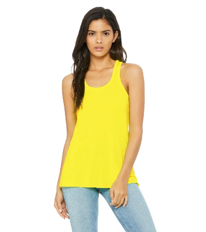 Sustainable Women's Clothes Fashion Forward Femininity Bella + Canvas Flowy Racerback Workout Tank Top Neon Yellow