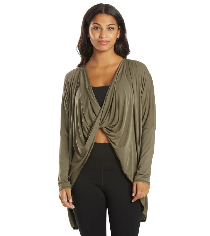 Women's Resort Attire Limited Stock Everyday Yoga Bodhi Solid 2 in 1 Cardigan Dark Olive