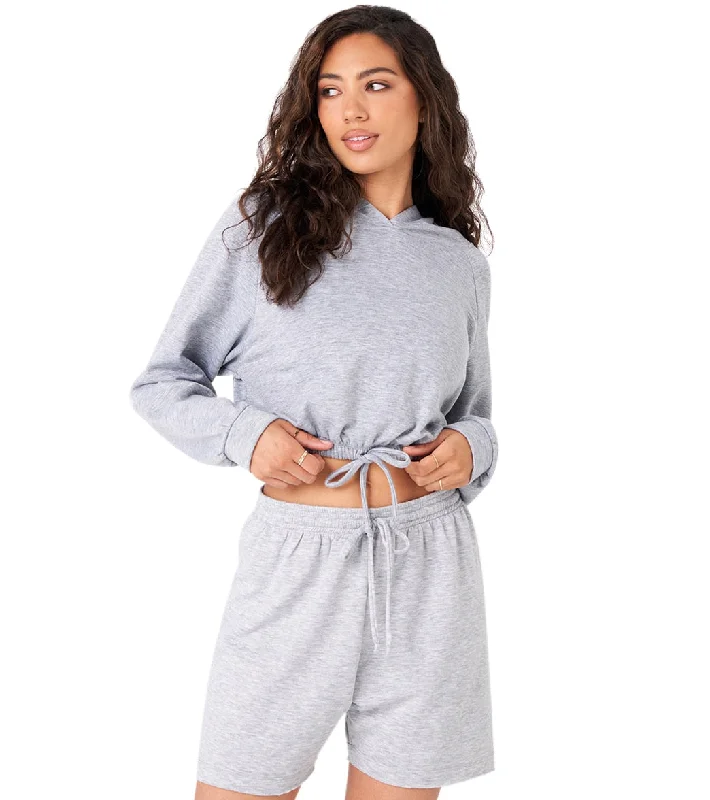 Women's Apparel And Garments Winter Warehouse Sale Onzie Cinch Crop Hoodie Heather Gray Fleece