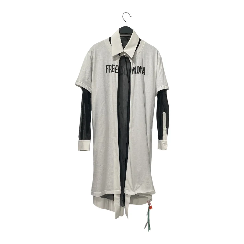 Women's Clothes For The Office Timeless Elegance Redefined OFF-WHITE/Shirt Dress/44/BLK/Maxi Length/OFF WHITE BLACK DOUBLE LAYER