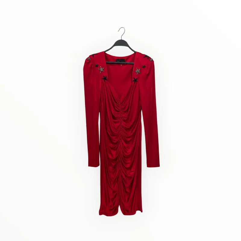 Fashionable Women's Clothing Style Revolution DUNDAS/LS Dress/44/Silk/RED/