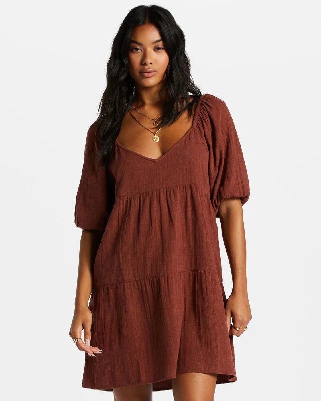 Chic Women's Attire Casual Chic Deals Fall For Ya Babydoll Dress - Mocha