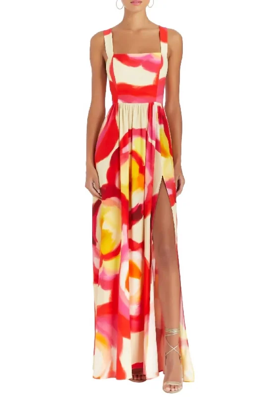 Vintage-Inspired Women's Apparel Limited Time Special Offer Florence Floral Maxi Dress In Asteria