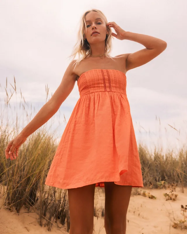 Comfortable Outfit For Women Latest Trends Summers End Mini Dress - Sweet Papaya