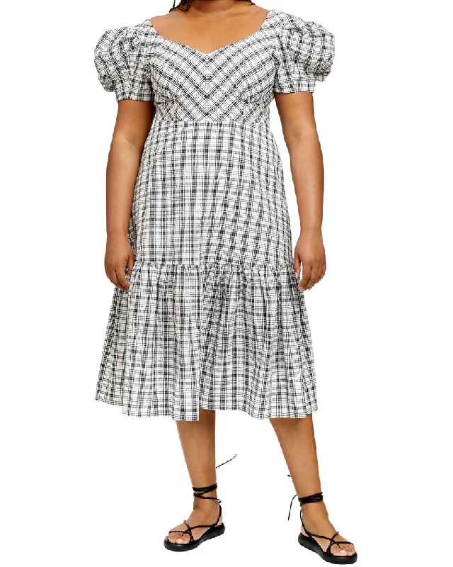 Women's Outfit For The Office Retro Style Promotions Tanya Taylor Danielle Midi Dress