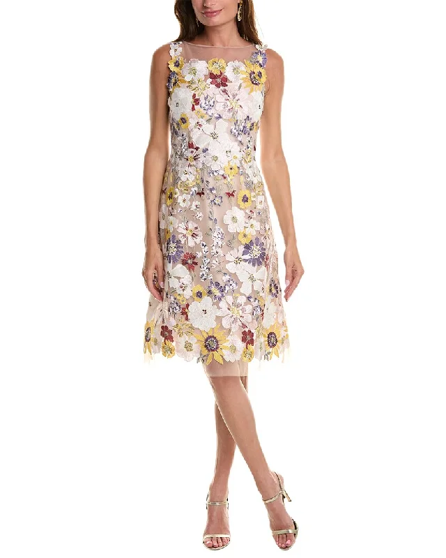 Women's Formal Event Outfit Best-Sellers Teri Jon by Rickie Freeman Embroidered A-Line Dress