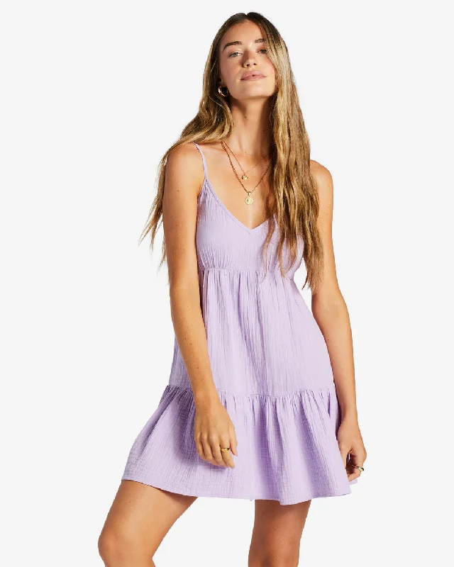 Women's Stylish Casual Garments Laid-Back Fashion Offers Wave After Wave Mini Dress - Lilac Breeze