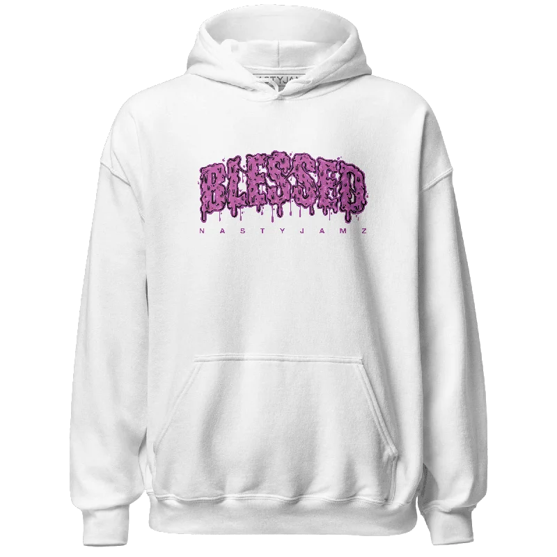 Functional And Stylish Unisex Wear Fashion-Forward NastyJamz GS Hyper Violet 4s Hoodie Match Blessed Text