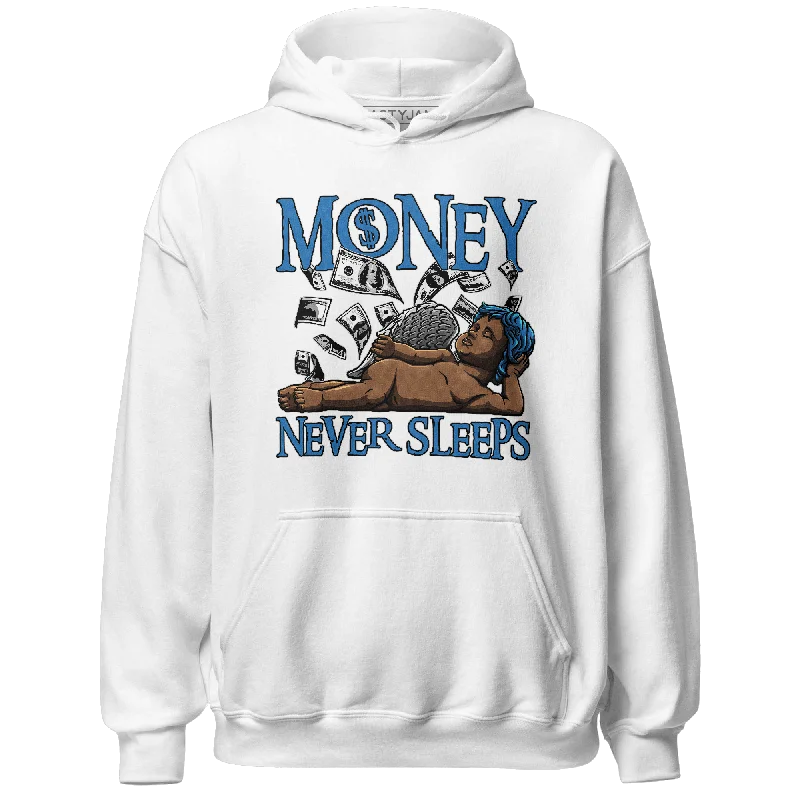 Sustainable And Ethical Unisex Clothing Boutique Styles NastyJamz Industrial Blue 4s Hoodie Match Money Never Sleeps