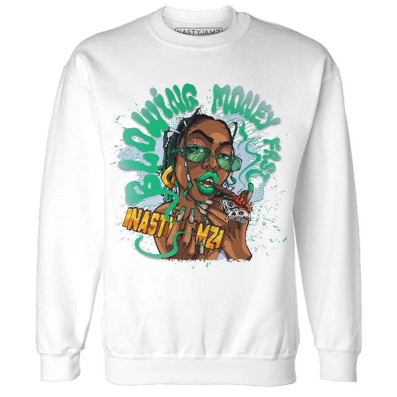 Trendy Unisex Streetwear Fashion Discover Now NastyJamz Lucky Green 5s Sweatshirt Match Blowing Money Fast Girl