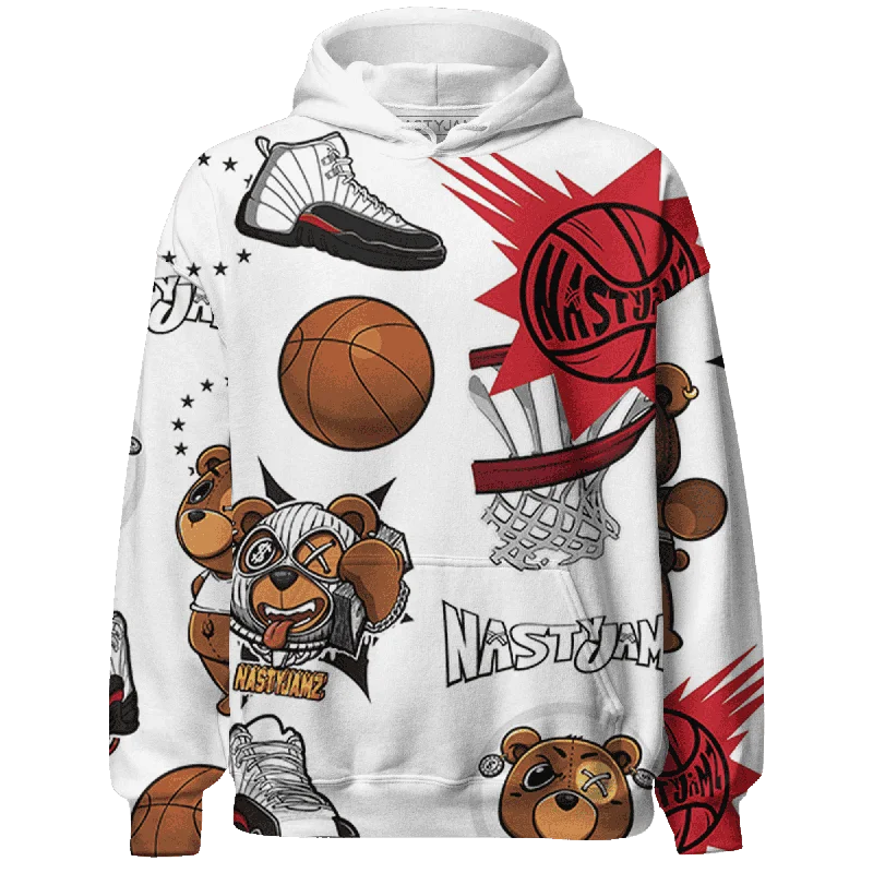 High-Quality Unisex Fashion Basics Insane Discount Onslaught NastyJamz Retro Red Tax 12s Hoodie Match BER Icon Wallpapers All-Over Print