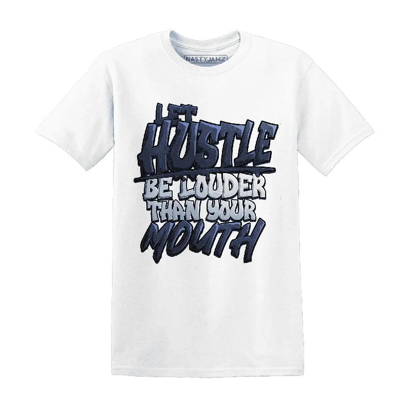 Soft And Breathable Unisex Loungewear Seasonal Fashion NastyJamz White Navy 6s T-Shirt Match Hustle Louder