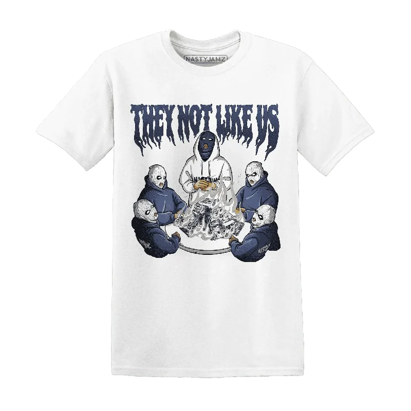 Modern Unisex Wardrobe Staples Vintage-Inspired Style Offers NastyJamz White Navy 6s T-Shirt Match They Not Like Us