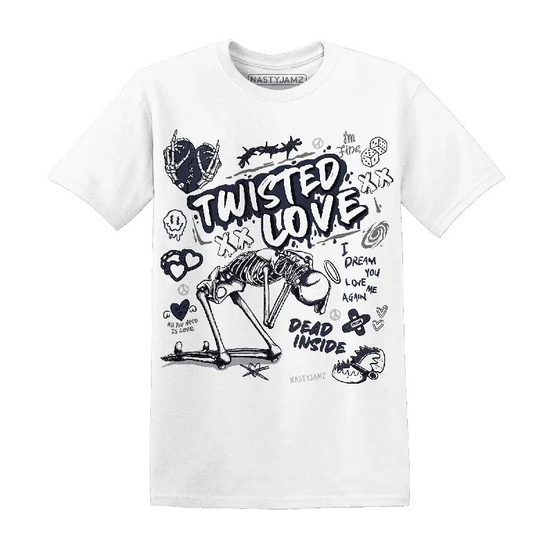 Soft And Breathable Unisex Loungewear Athleisure Style Sale NastyJamz White Navy 6s T-Shirt Match Twisted Love