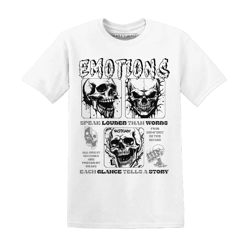 Oversized Unisex Apparel For Effortless Style Fresh Styles, Fresh Deals NastyJamz White Thunder 4s T-Shirt Match Emotions Skull