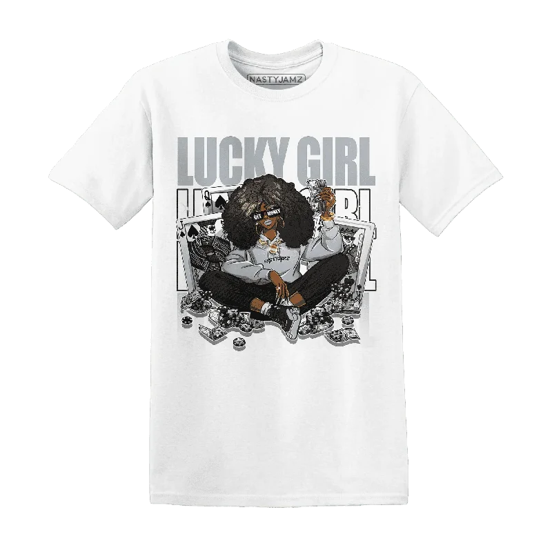 Minimalist Unisex Wardrobe Must-Haves Quick Grab Deals NastyJamz Wolf Grey 12s T-Shirt Match Lucky Girl