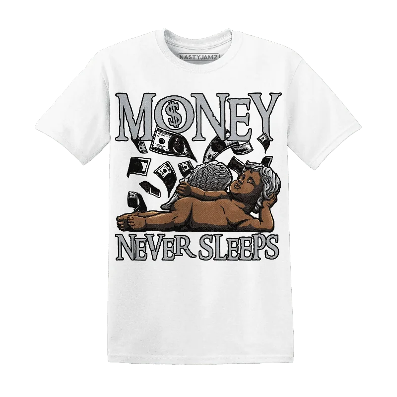 Casual Yet Sophisticated Unisex Fashion Flash Sale Fever NastyJamz Wolf Grey 12s T-Shirt Match Money Never Sleeps