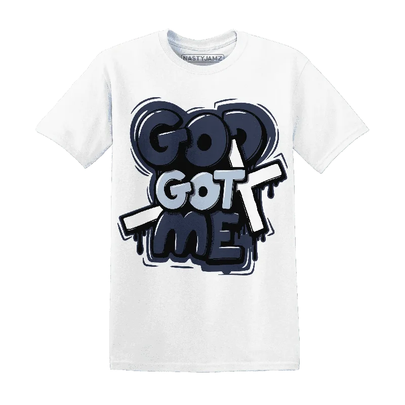 Soft And Breathable Unisex Loungewear Classy Style Discounts NastyJamz White Navy 6s T-Shirt Match  God Got Me