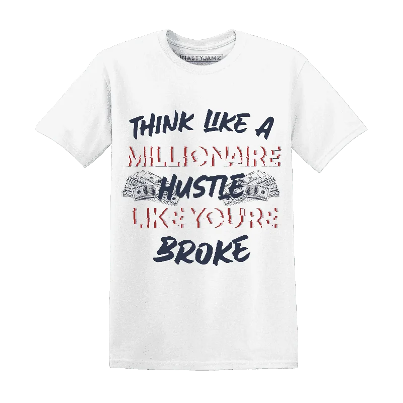 Sleek And Stylish Unisex Outerwear Cool Prices NastyJamz White Navy 6s T-Shirt Match Hustle Millionaire